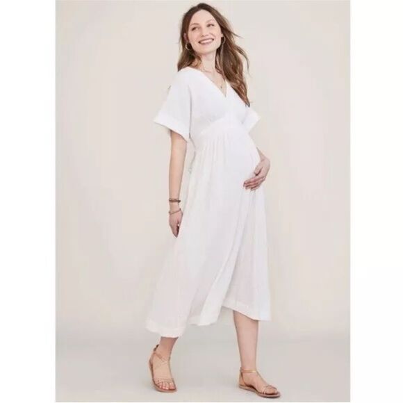 NWT Hatch The Carolina Maternity Dress in White Gauze Cotton - Picture 5 of 16